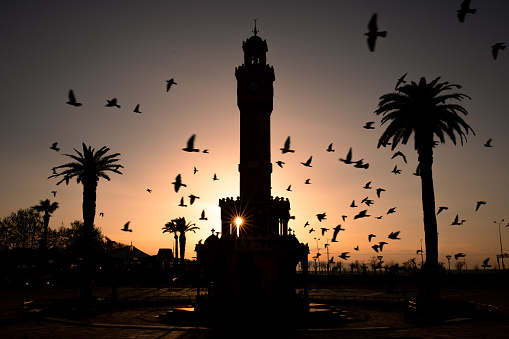 Izmir Clock Tower in Konak Square, Izmir City, Turkey