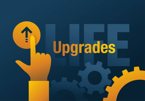 Life Upgrades - small daily optimizations Life Upgrades - optimizations and small changes of daily routine. Vector illustration lifehack stock illustrations