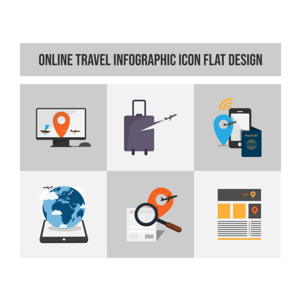 flaches design vektor-icons satz von urlaub und reisen - insurance symbol computer icon travel stock-grafiken, -clipart, -cartoons und -symbole