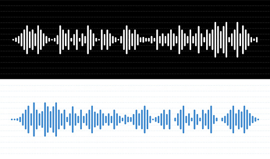 Audio Levels, sound spectrum waves stock vector illustration.