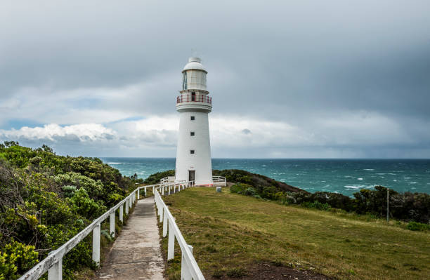 cape otway lightstation on great ocean road in australia - otway national park imagens e fotografias de stock