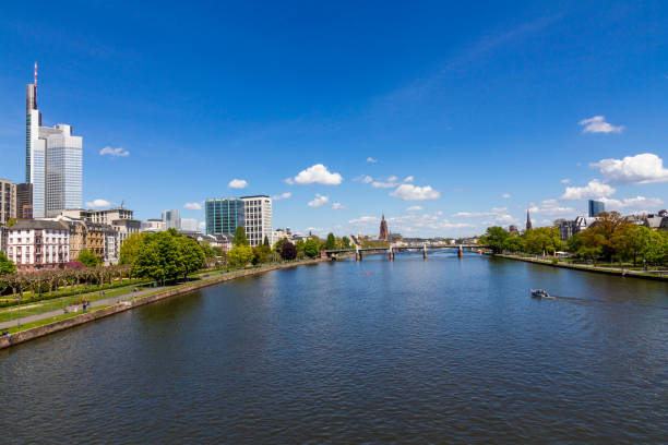 istock Frankfurt panoramic view across River Main bridge to skyscrapers in Germany. 1324838537