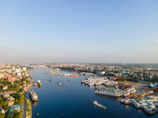 istock Aerial View of Sadarghat Launch Terminal Dhaka 1324840084