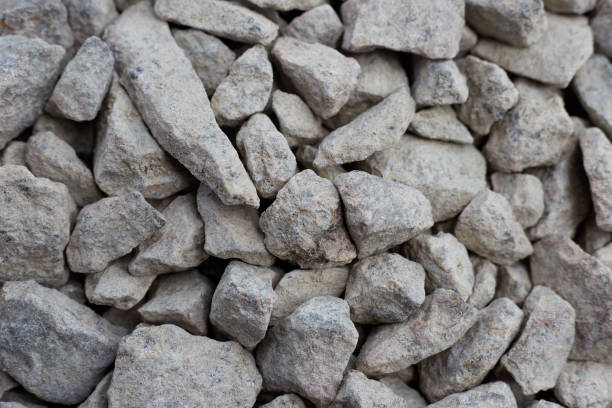 istock Crushed stone gray large stone for construction close-up, used for roads 1324841199