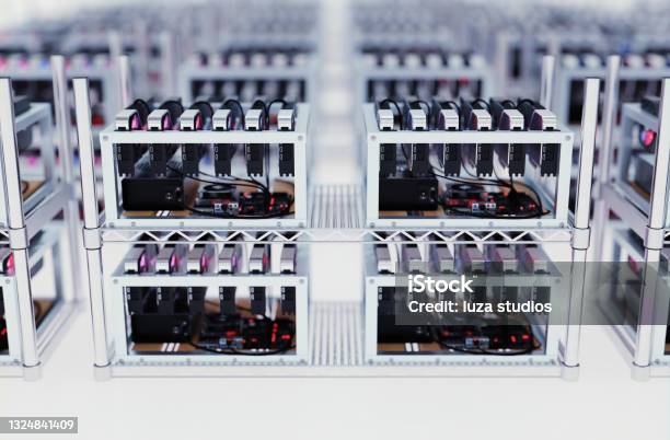 Commercial Data Mining Rigs Cryptocurrency Mining Rigs Stock Photo - Download Image Now - Bitcoin ...