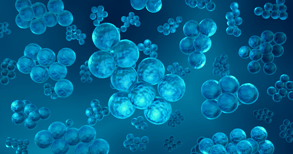 Representación 3D de células de bacterias estafilocócicas resistentes a los antibióticos photo