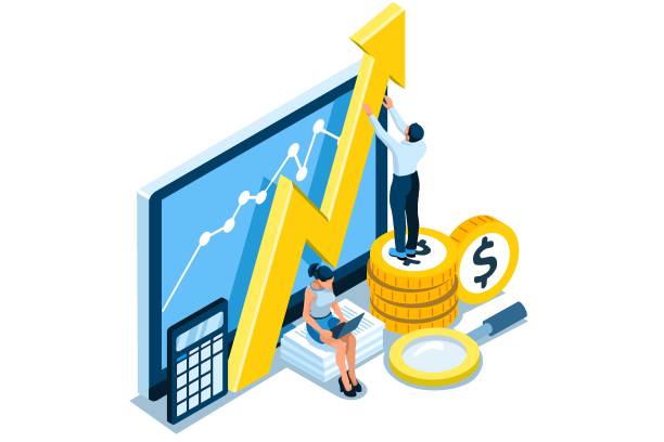 Symbolic Revenues, Returns Symbol. Concept of Earnings Growth, Stock Dividend Yield Curve, Analysis of Results. Vector illustration, graphic design for flat web banners. Symbolic Revenues, Returns Symbol. Concept of Earnings Growth, Stock Dividend Yield Curve, Analysis of Results. Vector illustration, graphic design for flat web banners. treasury stock illustrations