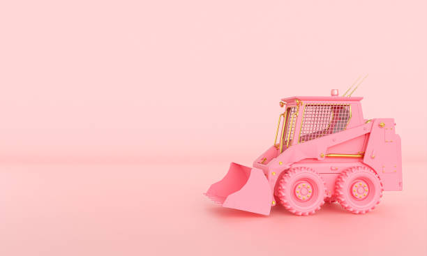 istock small pink and gold bulldozer 1324845514