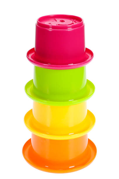 istock Colorful children's plastic pyramid, on a white background, isolated image 1324848584