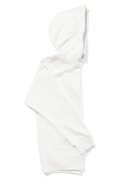 istock Partially folded white hoodie on white background 1324849279