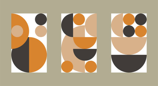istock Set of patterns in Bauhaus style for interior posters. Swiss style background 1324850274