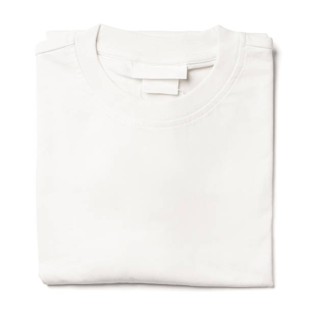 istock Folded white t-shirt isolated on white background 1324850391