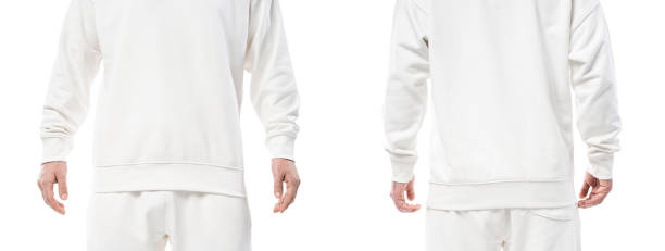 istock Man wearing blank white sweatshirt on white background 1324851512