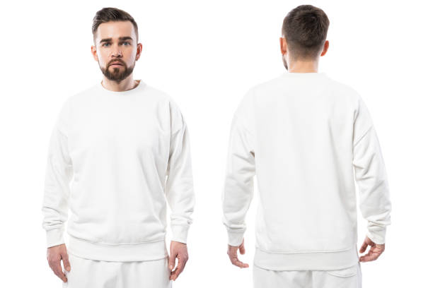 istock Handsome man wearing blank white sweatshirt  on white background 1324851999