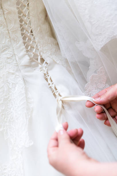 istock Bride in white wedding gown 1324852360