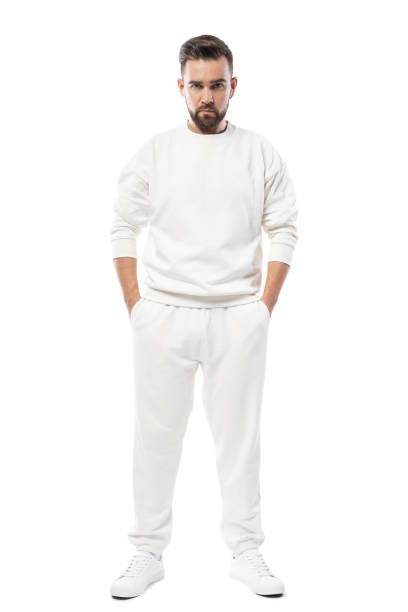 istock Handsome man wearing blank white clothes on white background 1324853063