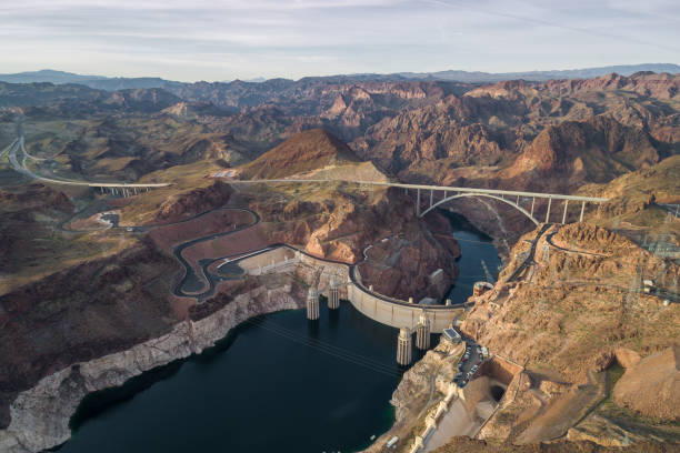 istock Hoover Dam in Nevada. Mountain in Background 1324853357