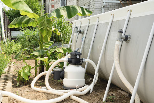 istock Sand filter plant at a pool in the backyard 1324853390