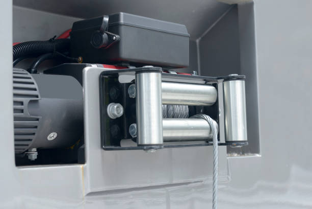 istock Steel electric rope winch 1324856299