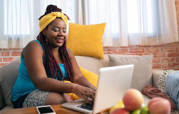 istock Afro woman working from home 1324856395