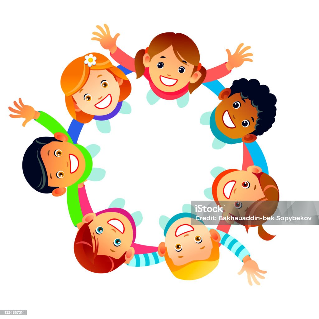 Happy Friendship Day Greeting Card Illustration Of Diverse Children Group  Circle Holding Hands From Top View Angle Friend Love Concept For Special  Event Celebration Cartoon Vector Illustration Stock Illustration - Download  Image