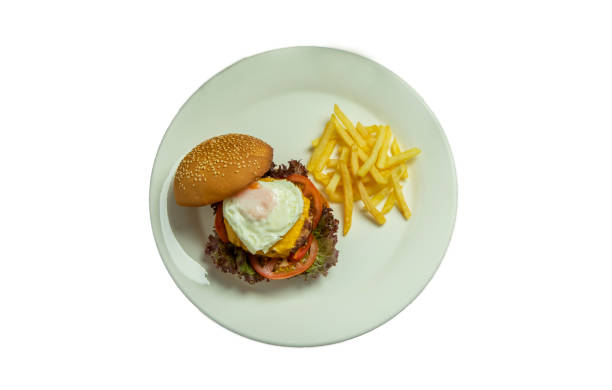 American Burger Cut Out White Background