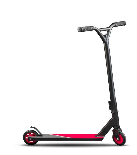 istock Red modern scooter studio isolated on white background with clipping path 1324861292