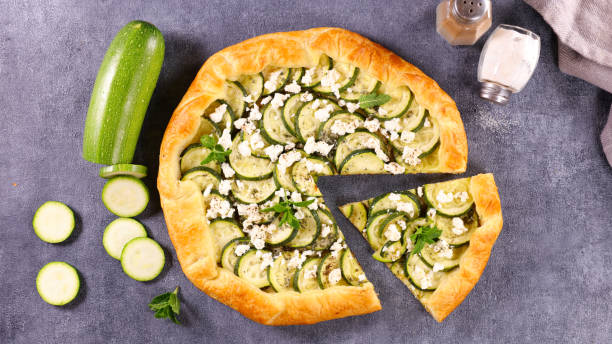 istock zucchini tart with feta cheese and mint leaf 1324862980