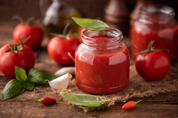 istock Home made tomato sauce in a jar 1324880626