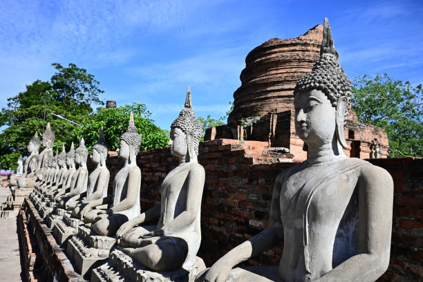 istock Sitting Buddhas - Wat Yai Chai Mongkol, Ayutthaya, Thailand 1324884421