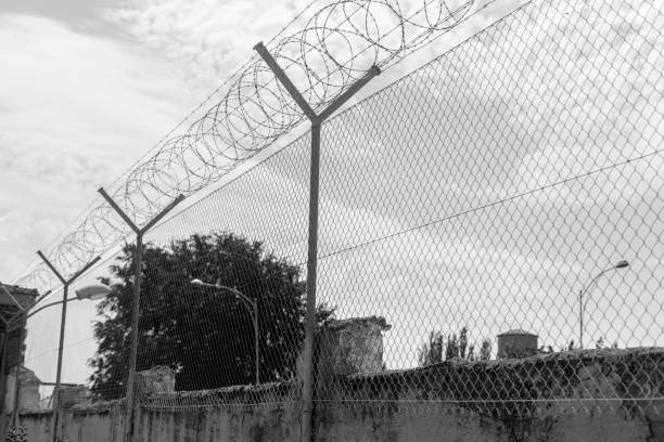 istock barbed wire in perspective. Concept, prison and mobility restriction 1324884456
