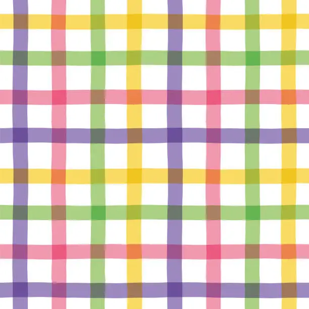 Vector illustration of Multicolored Gingham Pattern. Vector bright print for fabric or wallpaper.
