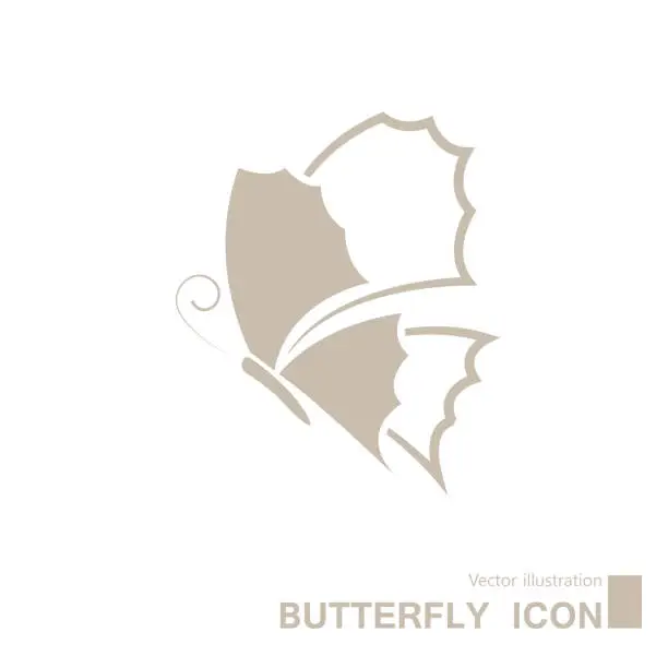 Vector illustration of Vector drawn butterfly icon.