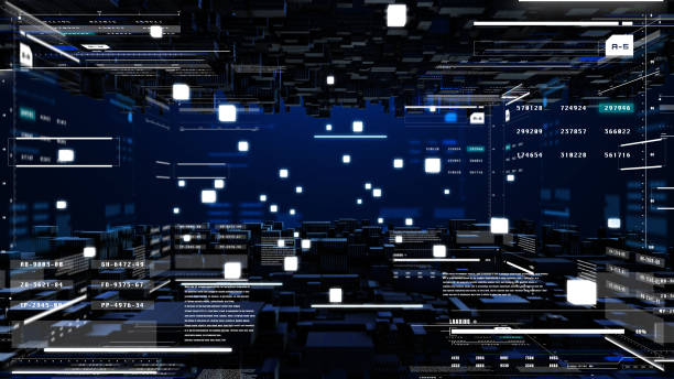istock HUD Virtual 3D Cubic Element Mystery Landscape Virtual Technology Monitor Dashboard Illustration Background 1324887273