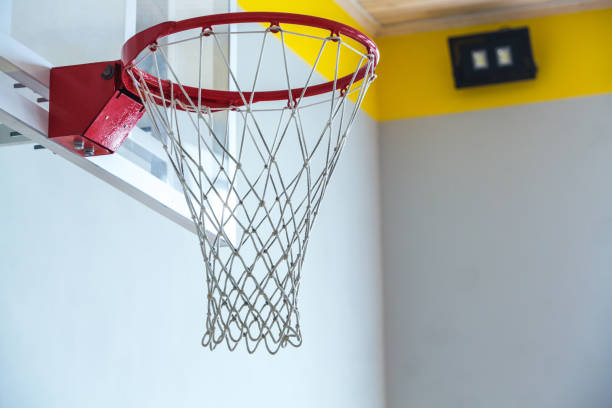 istock basketball hoop on the court 1324891788