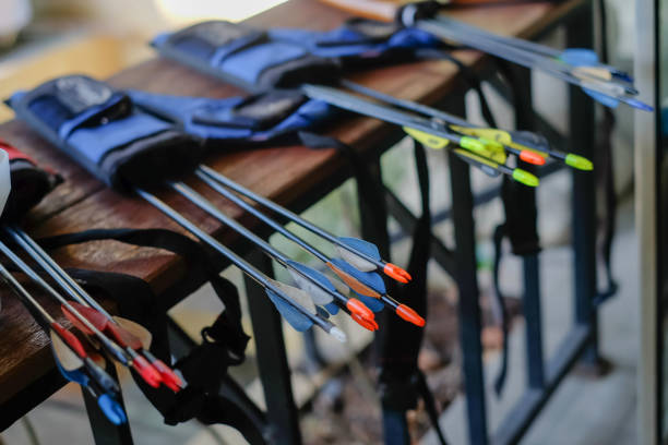 Multi-Colored Arrows Inside Quivers stock photo