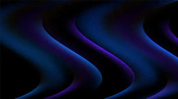 Vector illustration of Blue and Purple gradient abstract curve background