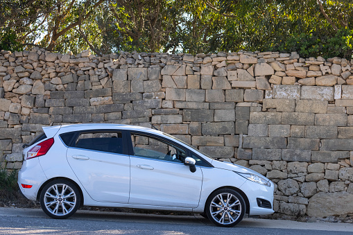 Luqa, Malta - June 9, 2021: A 2016 Ford Fiesta Titanium Ecoboost.