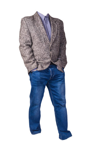 istock jacket with shirt and jeans Isolated on a white background. 1324906500