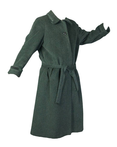 istock Female woolen coat with a hood isolated on a white background. 1324906572