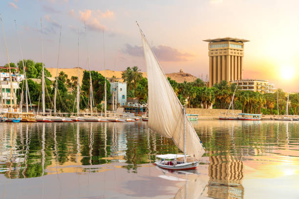istock Aswan sunset view, fulucca on the Nile, Egypt 1324909008