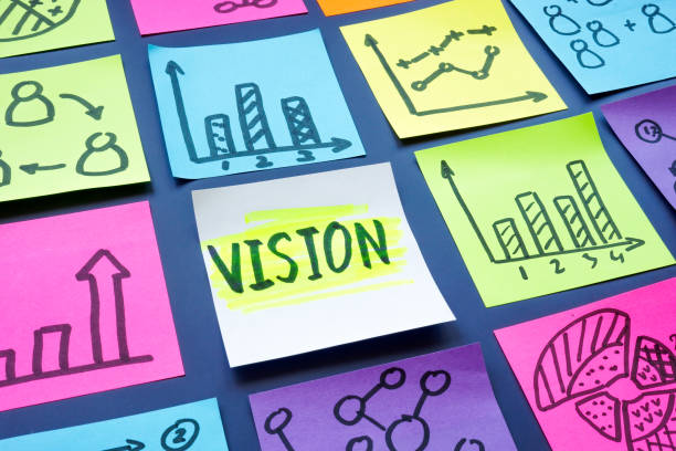 istock Business vision, memo sticks with data and charts. 1324909131