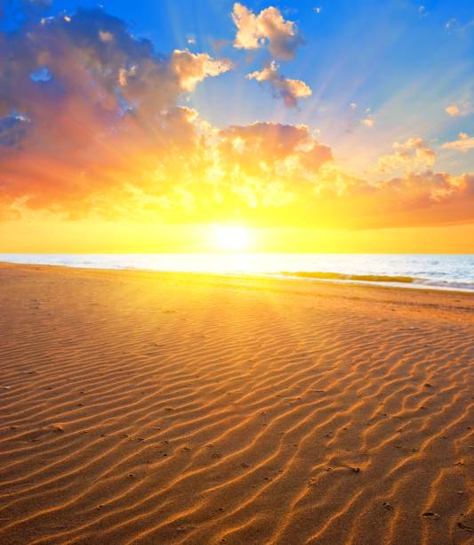 istock sandy beach in a rays of evening sun 1324911888