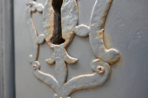 istock Details of a grey classic door lock 1324916992