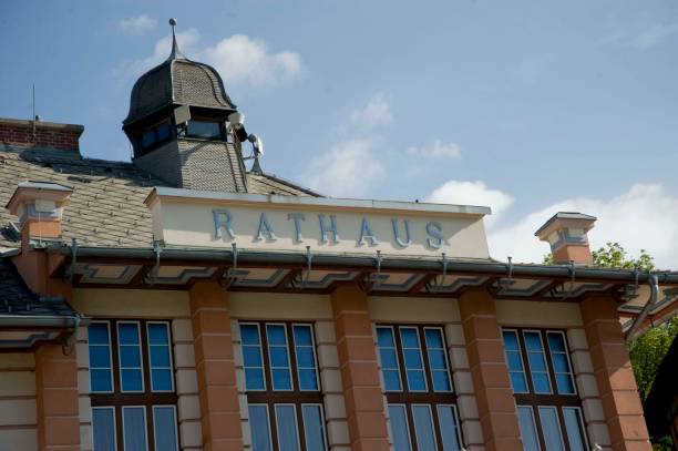 istock town hall or city hall sign in german (Rathaus) 1324921617