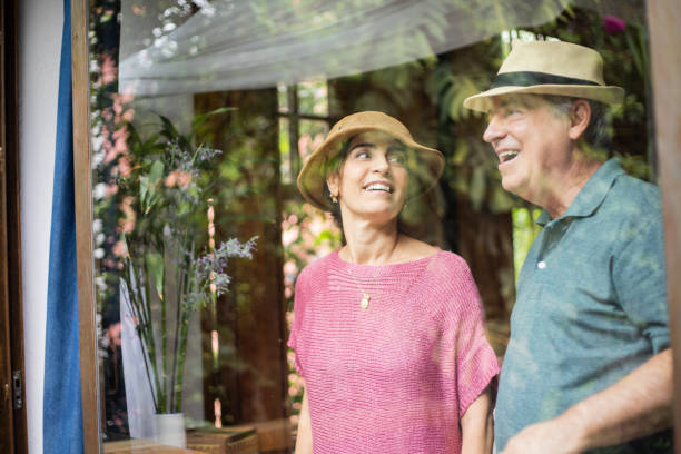 istock Happy couple during vacation at hotel 1324926555
