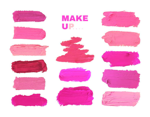 istock Vector realistic pink lipstick smear smudge, love background, cosmetic composition, make up design, lip gloss brush strokes, beautician background 1324926630