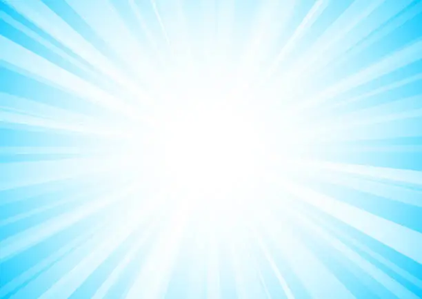 Vector illustration of Blue shining light star burst background
