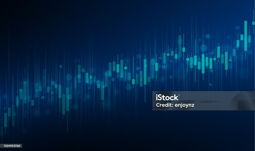 Ilustración de fondo del aumento del mercado de valores - arte vectorial de Fondos libre de derechos