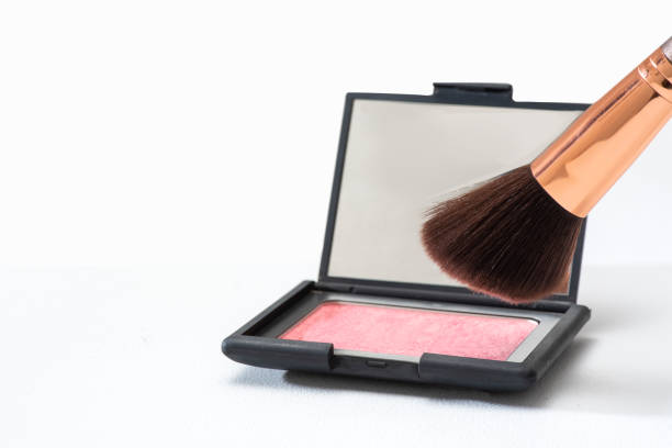 istock Blush with mirror and brush to apply on a white background 1324934291